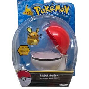 Pokemon Dedenne Figure w/‎ Poke Ball Clip N Carry Trainer Go Toy Collectible